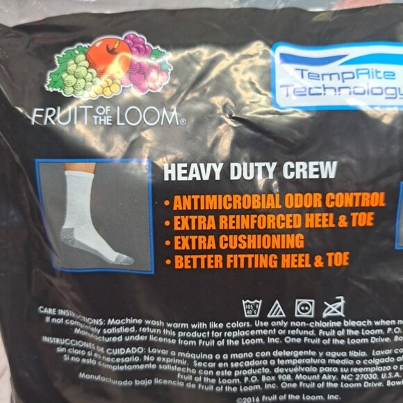 NEW Men's 6-Pair Work Gear Heavy Duty Crew Socks - White Size 6-12 - Made In USA - Picture 7 of 9